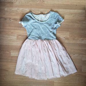 Gray & blush pink skirt